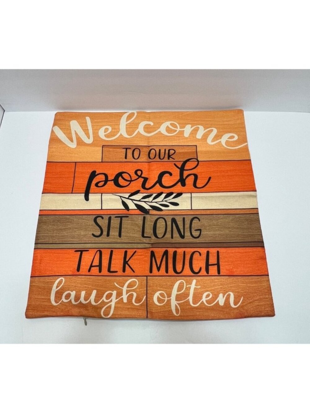Porch Rules Decorative Throw Pillow Covers 18x18 Inches Zipper Closure Rustic - Picture 9 of 14